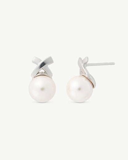 Vega Silver Pearl Earrings