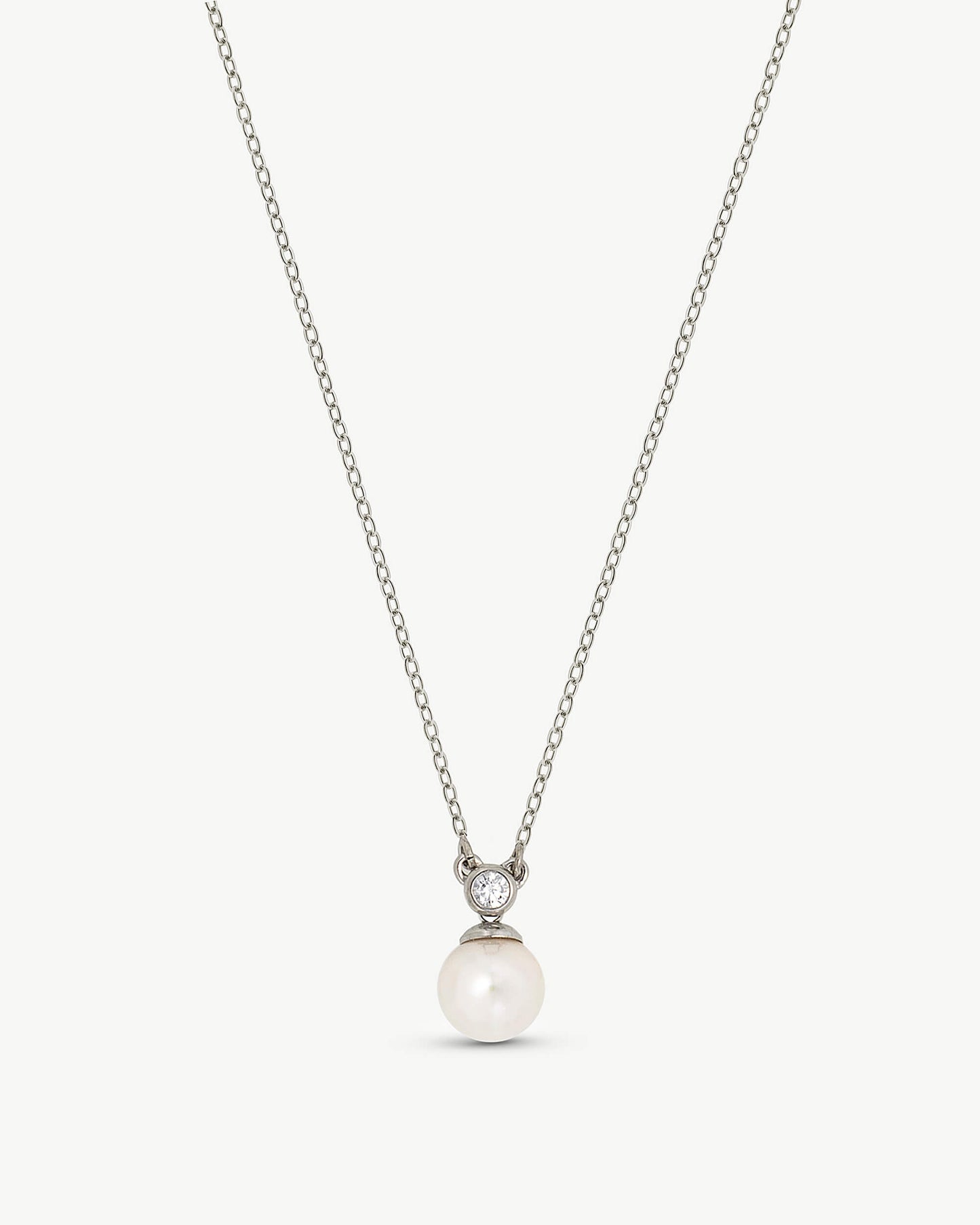 Selene Zirconia and Pearl Necklace