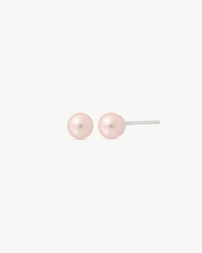 4mm Pink Lyra Pearl Earrings