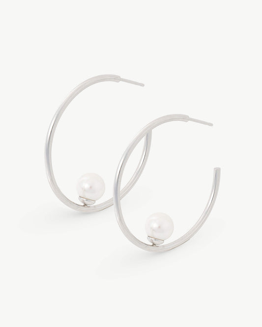 Alba Pearl Hoop Earrings