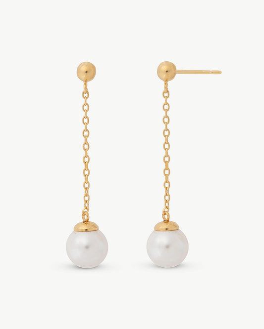 Gold Illusion Pearl Earrings