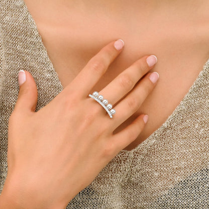 Exquisite White Rhodium Plated Silver Ring