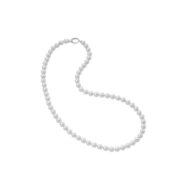 Silver necklace Lyra with white pearls 10mm 60cm