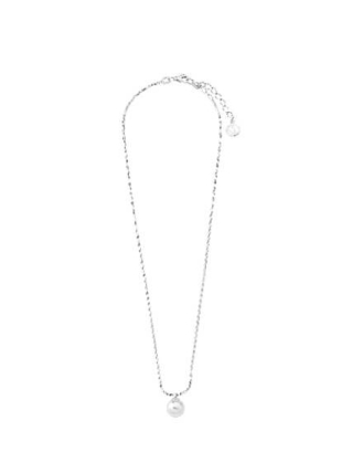 Long necklace - Metal & glass pearls, gold, pearly white & blue — Fashion