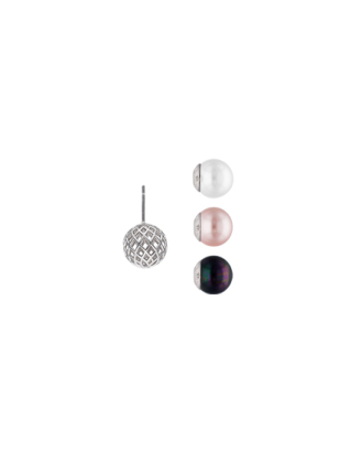 Rodhium silver Short earring Nexus | Majorica Pearls