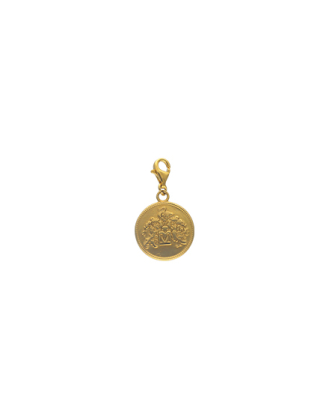 Gold plated Charm&Glow Majorica medallion pendant | Majorica Pearls