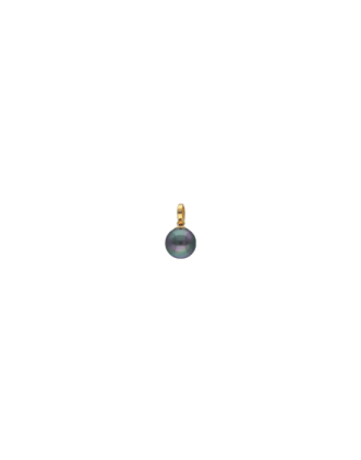 Gold plated Charm&Glow 10 mm round grey pearl pendant with clasp fastening | Majorica Pearls