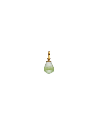 Gold plated Charm&Glow 12 mm baroque bicolor green pearl pendant with clasp fastening | Majorica Pearls