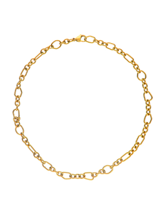 Inox Steel Charm&Glow gold chain necklace | Majorica Pearls