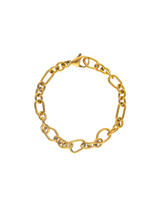 Inox Steel Charm&Glow gold chain bracelet | Majorica Pearls