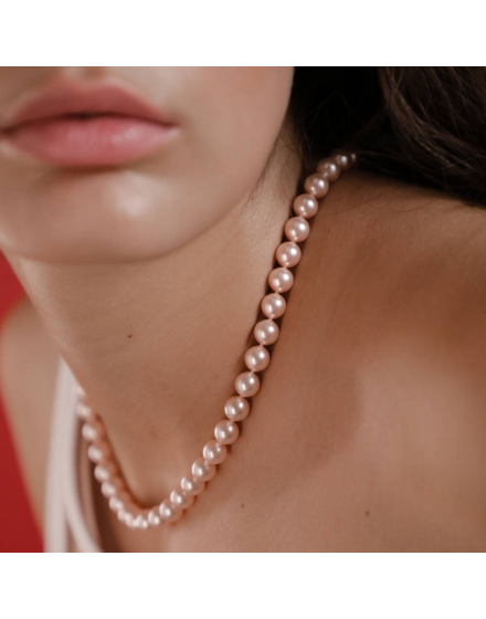 Collar de perlas rosas 6mm Majorica